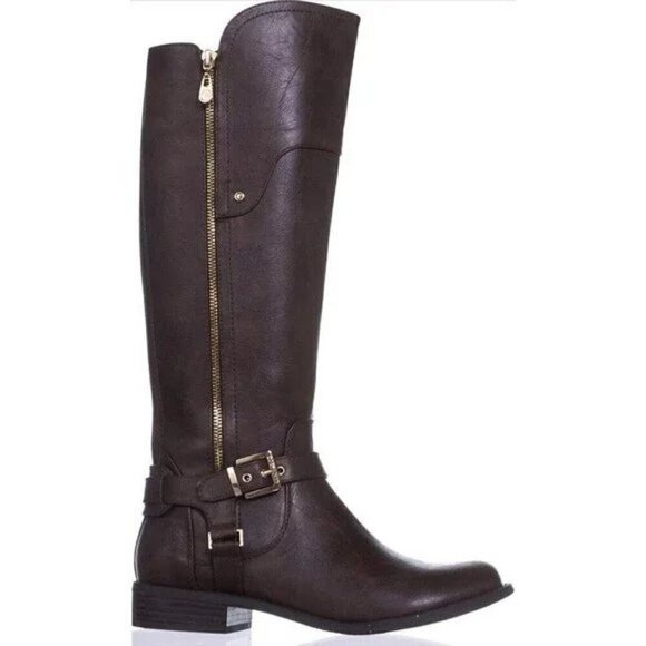G by Guess Shoes - 👢 G by GUESS Harson Tall Riding Boots Buckle Detail Brown, size 8